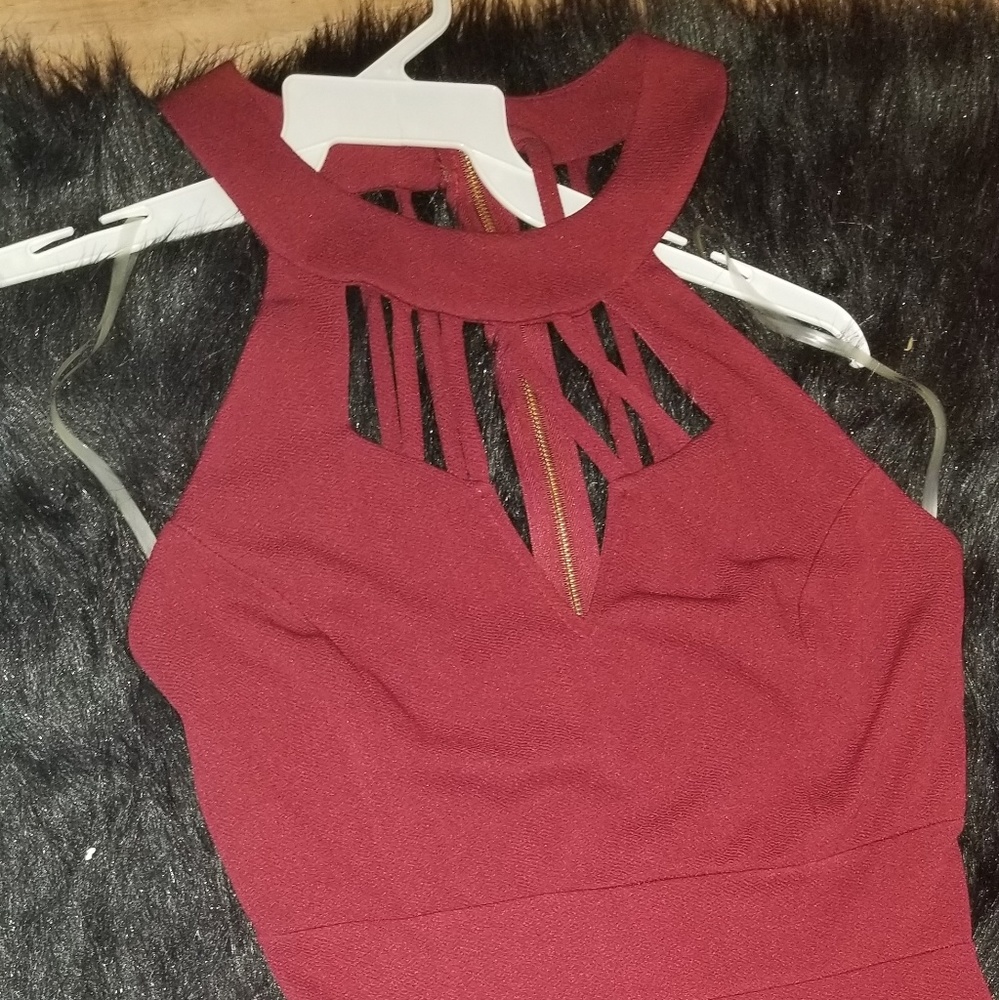 Maroon colored dress